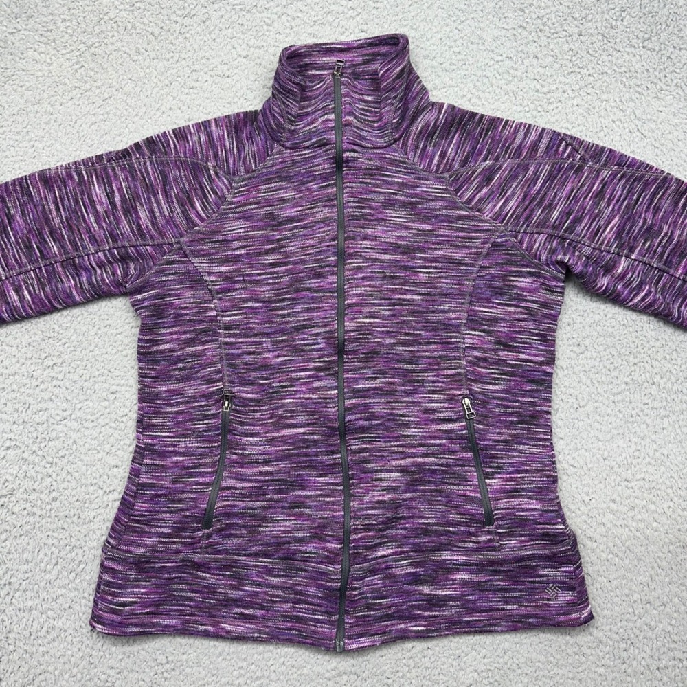 Columbia Sportswear AL6109 Womens Small Purple Multicolor Full Zip Fleece Jacket - Picture 8 of 12